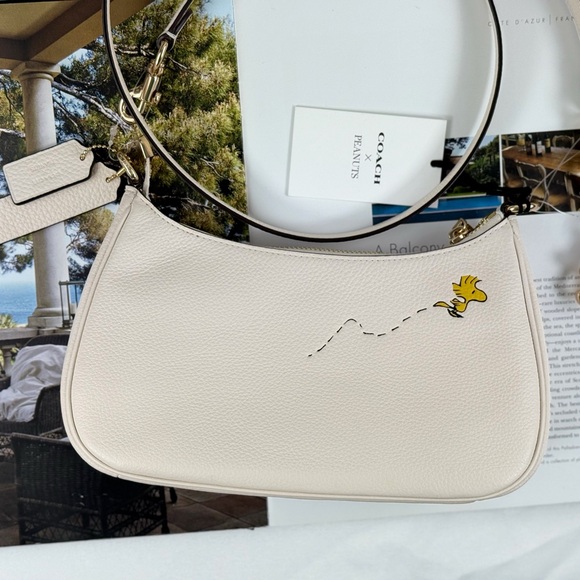 SOLD 💕Coach x Peanuts Teri Shoulder Bag Snoopy CBJ76 Chalk Multi NWT Authentic - Picture 4 of 16